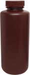 EISCO Reagent Bottle, Amber, 1000mL - Wide Mouth with Screw Cap - HDPE Labs...
