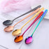 Long Handle Ice Tea Spoons, Gold Plated Latte Spoon, Stainless Steel Ice Cream Spoon, Iced Tea Spoon, Cocktail Stirring,Tea, Coffee, Milkshake Des...