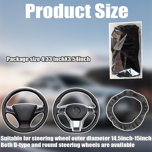 Leather Elastic Steering Wheel Cover, Universal 15 Inch, Non-Slip and Breathable, Car Interior Accessories, Durable Waterproof Steering Wheel Prot...
