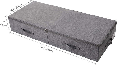 39.4X16.9X7“ Under The Bed Shoes Clothing Bedding Storage Organizer Containers with Lid, Dust-proof & Foldable Washable, Durable Plastic Board in ...