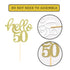 24 Pcs Gold Glitter 50th Birthday Cupcake Toppers for 50th Birthday Celebrating Party Decorations...