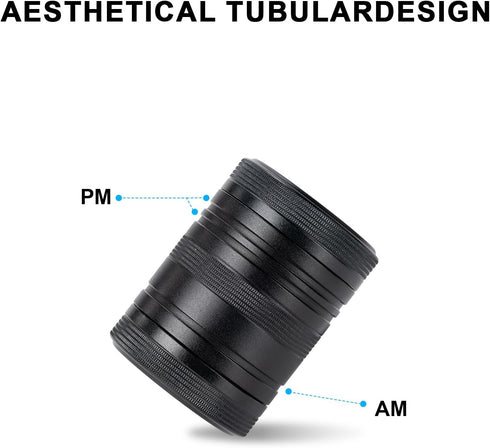 Pill Box 2 Times a Day - Metal Pill Container, Portable Daily 2 Compartment Pill Case, Waterproof Travel Aluminum Pill Holder for Fish Oils, Vitam...