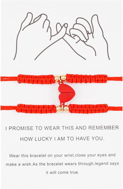 2Pcs Braide Red String of Fate Bracelet Set for Lover Women Men Couple Matching Bracelet Relationship Good Luck Protection Jewelry Gift...