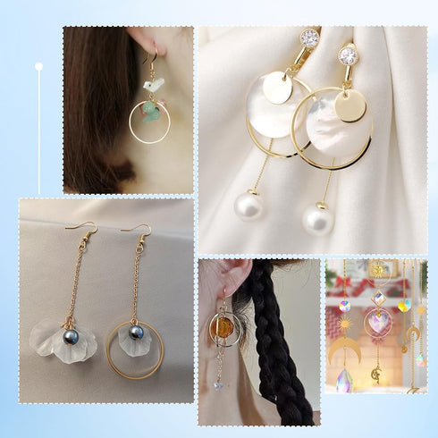 60Pcs 40mm Hoop Earrings Findings Round Beading Hoops Golden Brass Circle Ear Link Open Bezel Frame Pendant for Jewelry Making Women Crafting DIY ...