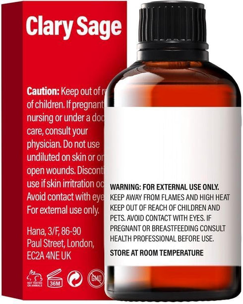 H’ana Clary Sage Essential Oil for Diffuser - 100% Natural Clary Sage Oil Essential Oil - Clary Sage Essential Oil for Skin, Hair & Aromatherapy (...