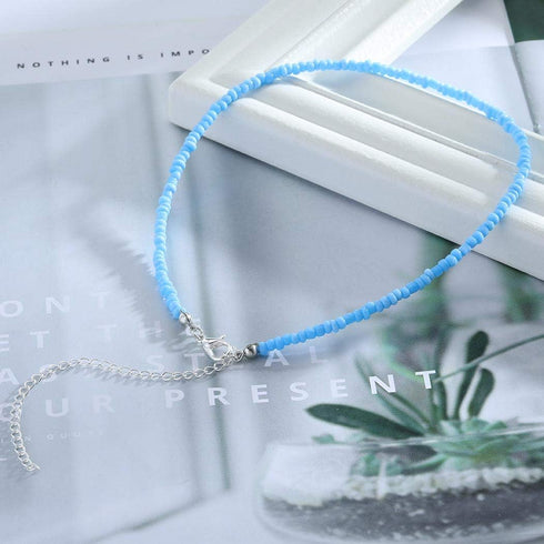 Yalice Boho Choker Necklace Chain Rice Beaded Necklaces Jewelry for Women and Girls...