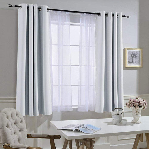 NICETOWN Greyish White Room Darkening Curtains - Window Treatment Thermal Insulated Grommet Panels/Drapes for Bedroom (2 Panels, 52 by 54)...