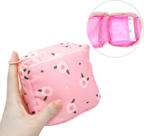 Honbay Cute Stylish Large Capacity Sanitary Napkin Bag, Tampons Pouch, Nursing Pad Holder, Coin Purse, Makeup Bag...