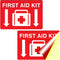 Performore First Aid Sticker, 10"x 7", 2 Pack, Durable, Self-Adhesive Vinyl Sticker, Resistance to Fade, Weather, Scratch & Water, Perfect for Sch...