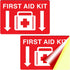 Performore First Aid Sticker, 10"x 7", 2 Pack, Durable, Self-Adhesive Vinyl Sticker, Resistance to Fade, Weather, Scratch & Water, Perfect for Sch...