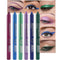 evpct 6Pcs Dark Light Royal Blue Emerald Green Purple Colored Glitter Eyeliner Pencils Set Women Waterproof...