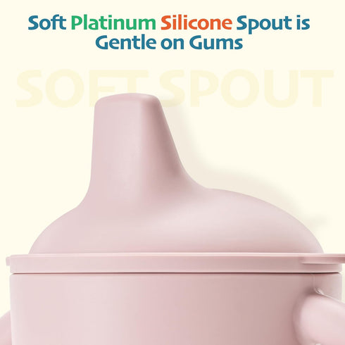 Leeleelon® Silicone Sippy Cups for Baby, Leak-Proof Sippy Cups for Baby & Toddler with Handles, Soft Spout Sippy Cup for Infants, 6+ Months, 6oz/1...