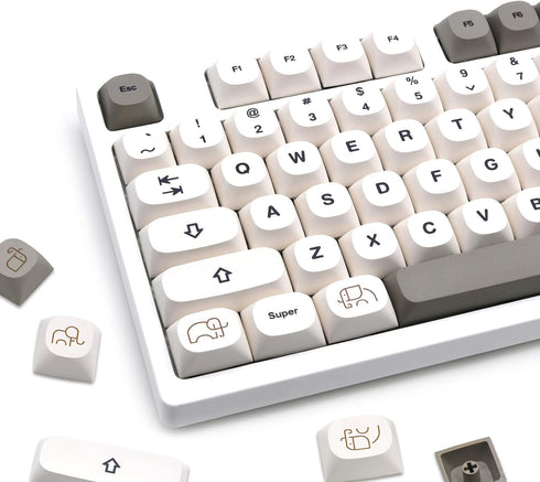 Keycaps,120 Key PBT Keycaps, MA Height Cross Shaft keycaps, Suitable for 61/64/68/84/87/98/104 Key Mechanical Keyboards (Only Sell Keycaps) (Grey)...