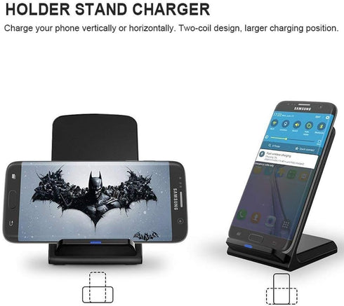 Fast Wireless Charger Stand for Samsung Galaxy S25 S24 S23 S22 Ultra/S21/Note 20/S20/S10+/S10e/S9/ S8+/S7 Edge Note 9/8 Qi Charging Dock for iPhon...