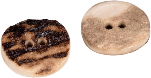 Natural Round Shape Deer, Elk Antler Buttons 3 Sizes 5pieces (20 mm (0.79 inch))...