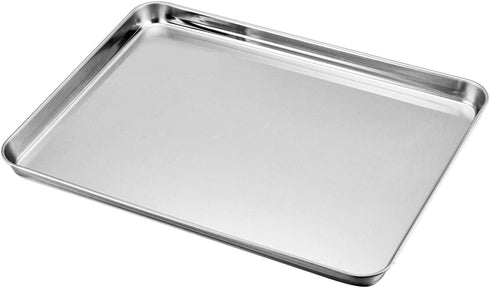 TeamFar Baking Sheet with Rack Set, Stainless Steel Baking Pan Tray Cookie Sheet with Cooling Rack, Non Toxic & Healthy, Easy Clean & Dishwasher S...