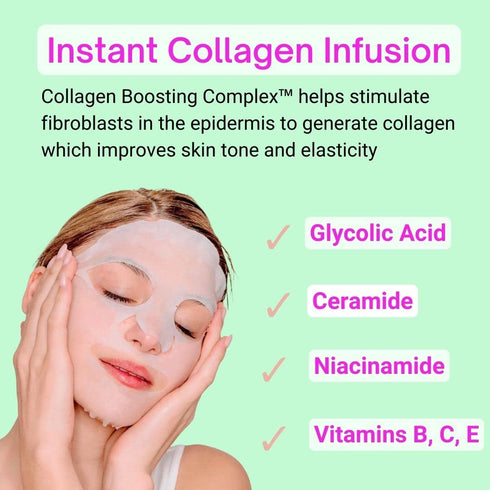 Exfoliating Face Masks (10-Pack) Korean Skincare Infused with Exfoliating Collagen, AHA, Glycolic Acid, BHA, Niacinamide & Ceramide - Revitalizing...