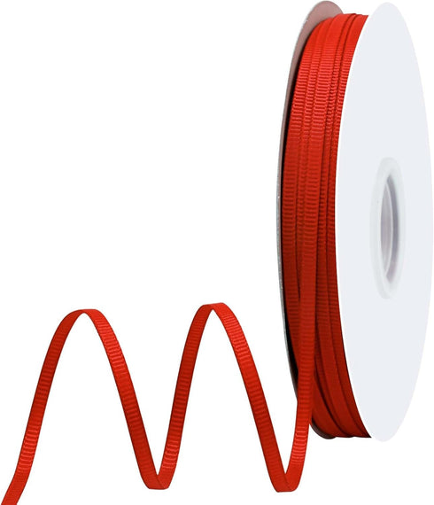 Red Grosgrain Ribbon 1/8 Inch x 100 Yards Double Face Ribbon for Flower Bouquet Gift Wrapping Crafts Hair Wedding Decor...