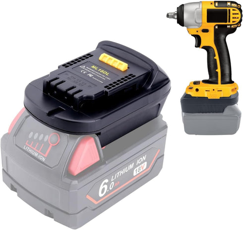 Adapter for Milwaukee to for Dewalt Power Tools, URUN MIL18DL Battery Adapter for Milwaukee M18 18V Battery Convert for Dewalt 20V Power Tools(No ...