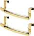 mDesign Steel Over Door Curved Towel Bar Storage, Hanger for Cabinet or Cupboard, Holder Rack for Kitchen, Bathroom - Holds Hand/Dish Towels, Wash...