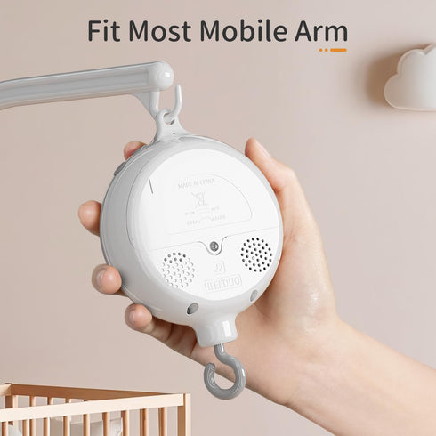 FEISIKE Crib Mobile Motor, Baby Music Box Spinner with 3 Modes?Spin Only, Music Only, Spin & Music 0-100 Volume Control,35 Lullabies,Portable Soun...