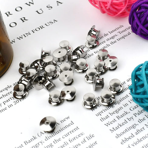 yuntop 30 Pieces Metal Locking Pin Backs Locking Pin Keepers Locking Backs for Disney Pins Locking Clasp Lapel Pin Backs Locking No Tool Required ...
