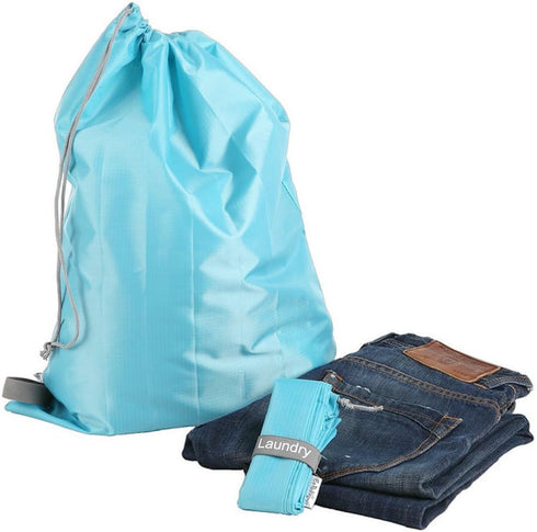 EzPacking Travel Laundry Bag with Drawstring/Foldable Compact Lightweight Small Travel Size for Suitcase / (22” X 16”) / Clean Dirty Clothes Wash ...