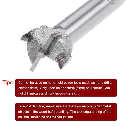 uxcell Forstner Drill Bits 18mm, Tungsten Carbide Wood Hole Saw Auger Opener, Woodworking Hinge Hole Drilling Boring Bit Cutter (Gray)...