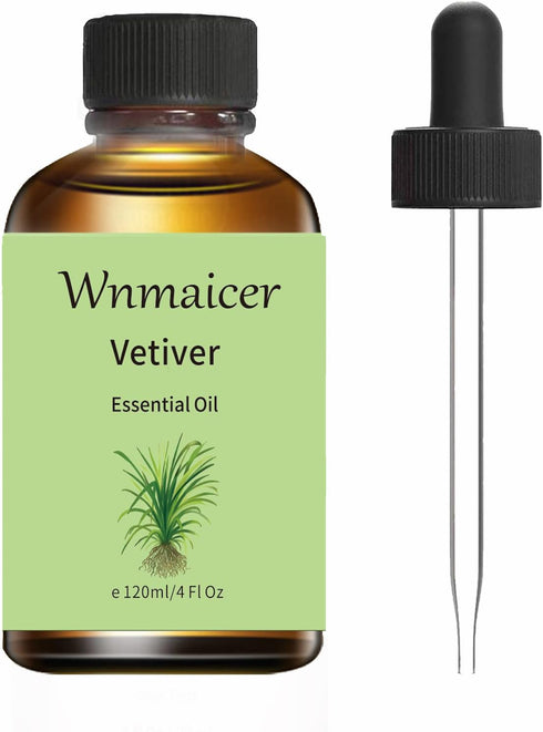 Vetiver Essential Oil 4 Oz - 100% Pure - Organic Vetiver Body Oil for Massage Oil, Skin & Diffuser and Aromatherapy 120 mL...