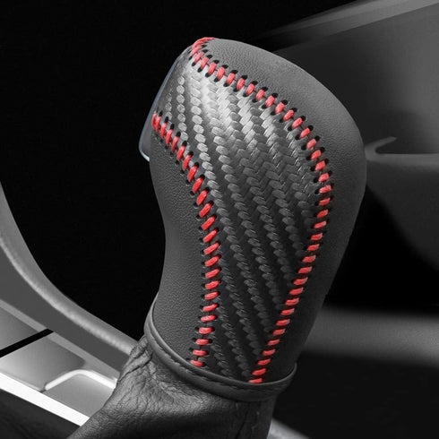 JIECHEN Auto Car Leather Gear Shift Knob Cover for Golf Jetta Passat Tiguan Atlas Beetle GLI Eos CC Golf TDI E-Golf Golf Sportwagen Jetta Hybrid G...