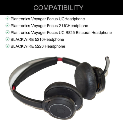 Replacement Ear Pads Cushion for Plantronics Voyager Focus 1/2 UC, Plantronics Voyager Focus B825 Headset Ear Covers,Ear Cushions Cover for Poly B...