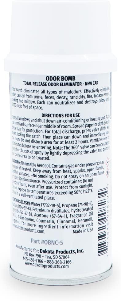5oz. Dakota Odor Bomb Car Odor Eliminator - New Car Scent...