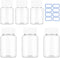 6 Pcs Clear Pill Bottle 30ml/80ml Plastic Medicine Containers Sample Jar with Caps Refillable Tablet Storage Holder Empty Reagent Chemical Organiz...