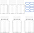 6 Pcs Clear Pill Bottle 30ml/80ml Plastic Medicine Containers Sample Jar with Caps Refillable Tablet Storage Holder Empty Reagent Chemical Organiz...