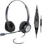 3.5mm Jack Wired Headphones | Noise-Cancelling Mic | Compatible with Laptop, Cellphone, Computer | Ideal for Meeting, Truck Drivers, Conference, D...
