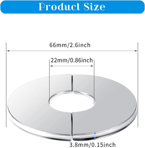 3 Pcs Stainless Steel Wall Split Flange Round Escutcheon Plate Floor and Ceiling Plate Cover Split Flange Plumbing Cover Plates Self Adhesive Spli...