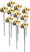 10Pcs Bee Garden Stakes Decor Metal Yard Art Ornaments Front Yard Art Stick Floral Picks Spring Summer Resin Bumble Bees Garden Stakes Outdoor Law...