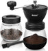 Manual Coffee Grinder with Burr, Coffee Bean Grinder for Espresso, French Press, Cold Brew, Includes 2 Glass Jars (11oz Each) and Brush, Hand coff...