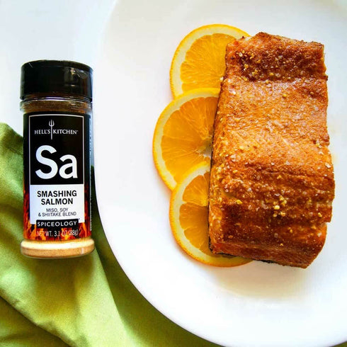Spiceology & Hell's Kitchen - Smashing Salmon - Miso, Soy and Shitake Spice Blend - Savory Seafood Seasoning - 3.2 oz...
