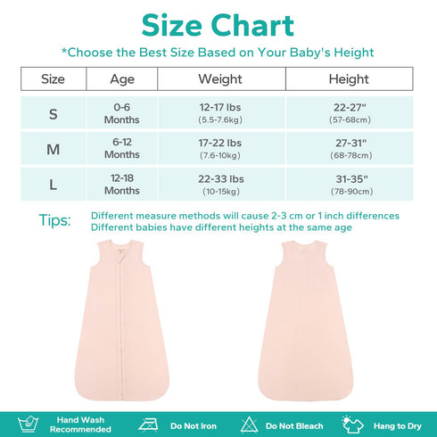 Rayon Made from Bamboo Sleep Sack, 0.5 TOG Baby Wearable Blanket Summer Sleep Sack 12-18 Months, Pink...