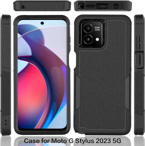 Jeylly for Moto G Stylus 5G (2023) Case, Shockproof Cover for Women Girls, Military Grade Dual Layer Matte Hard Shell Silicone Bumper Protective C...