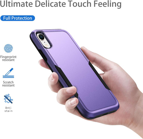 Compatible with iPhone XR Case, Heavy Duty Protection Shockproof Dropproof Dustproof Anti-Scratch Phone Case Cover for xr -Purple...