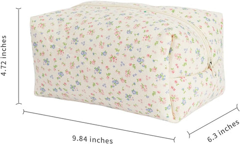 Umchichi' floral large cosmetic bag for Women, Travel Toiletry Bag, Large storage Bag, Travel Makeup Bag, Large Cotton Cosmetic makeup bag, Large ...