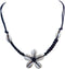 BlueRica Braided Black Cord Choker Necklace with Cowrie Shell Flower Pendant...