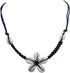BlueRica Braided Black Cord Choker Necklace with Cowrie Shell Flower Pendant...