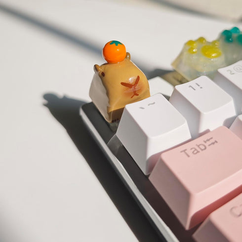 Cartoon Capybara Keycap,Custom 3D Handmade Clay Artisan ESC Keycap,Cute Keycaps Personalized Replacement Key Caps for Cherry MX Mechanical Gaming ...