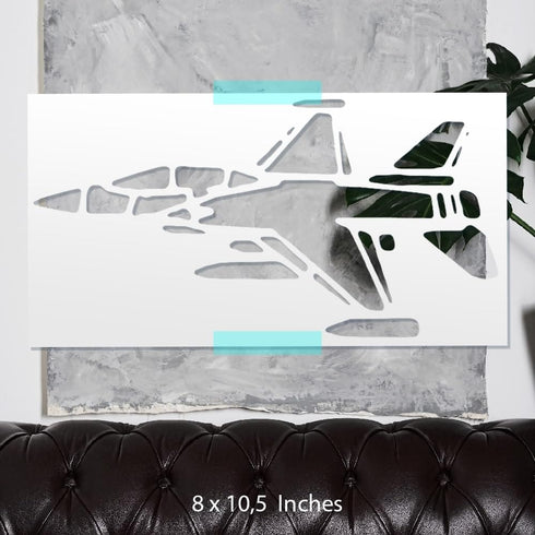 Airplane Jet, Air Force, Army, Navy, Stencil 8" x 10.5 Flexible Durable Plastic Arts and Crafts Material Scrapbooking for Airbrush Painting Drawin...