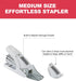 Effortless Standard Stapler Set, 20 Sheet Capacity, Half Strip, Built-in Staples Storage, Holds 1/4" Staples, includes 1000 Staples and A Staple R...