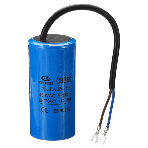 PATIKIL CBB60 70uF Running Capacitor, AC 450V 2 Wires 50/60Hz Cylinder 100x50mm for Air Compressor Motor, Washing Machines, Refrigerators Motor St...