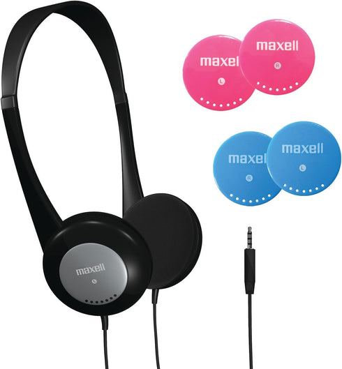 Maxell 190338 Kids Safe Headphones, Pink/Blue/Silver...